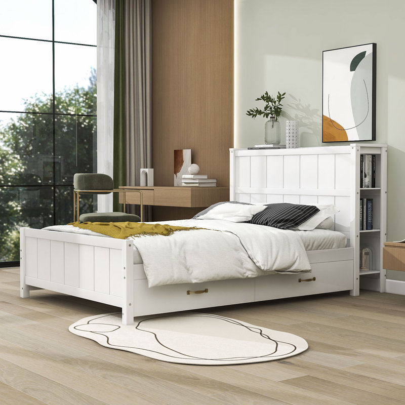 Red Barrel Studio® Dewsbury Full Size Wood Platform Bed with Drawers